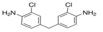 기존 메틸렌비스옥시클로로아닐린(MOCA)의 Cl을 포함하고 있는 구조