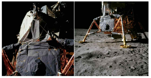 아폴로 달 착륙선 고온용 단열재 장착 모습