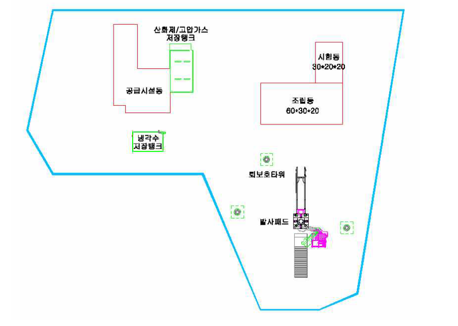 발사장 확장 시설물 배치안