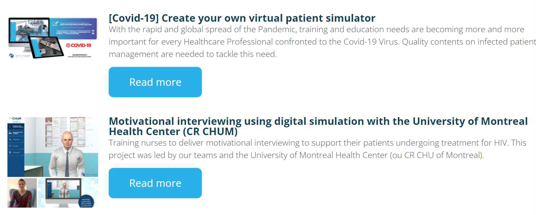 MedicactiV 사의 COVID-19 관련 Virtual Human 사용 훈련 시스템