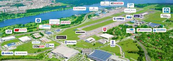 셀레타 항공산업단지 전경 및 주요 입주 기업 출처 : Seletar aerospace park brochure