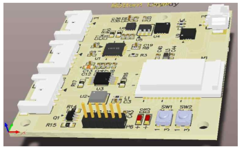 소형 저전력 EEG/fNIRS 획득 시스템의 PCB 설계 3D 이미지