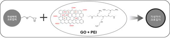 산화그래핀이 도입된 자성마이크로입자 합성 모식도