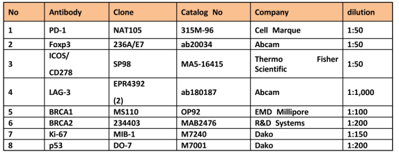 연구에 사용한 Immune marker
