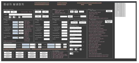 중성자 발생장치 표적 제어프로그램 GUI화면