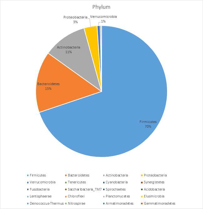 한국인 장내 미생물 데이터 분석 (phylum level)