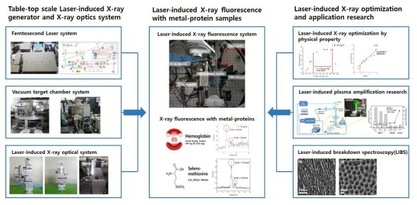 레이저 유도 X-선 분광기법 및 바이오 영상 기초기술 개발 연구 모식도