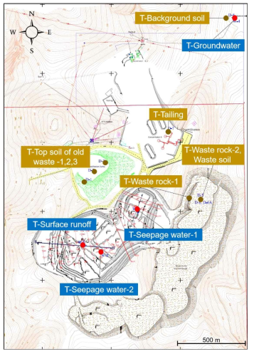 Sampling site of water and soil at Tumur Tolgoi iron ore mine