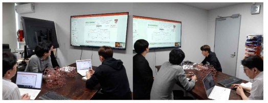 화상회의를 통해 진행한 한국-독일 회의 사진