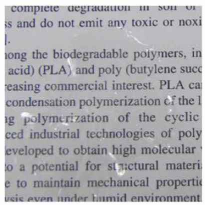 Images of transparent nanopaper made of TEMPO—oxdized pulp-based MFC