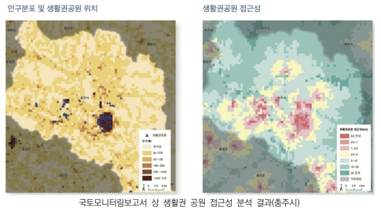 국토모니터링 보고서 및 국토정보플랫폼 화면 자료 : 국토정보지리원, 2019; 국토정보플랫폼(http://map.ngii.go.kr)