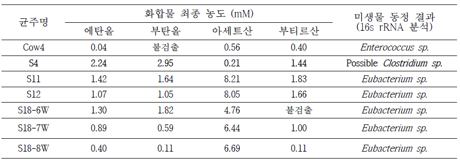 확보 균주 목록