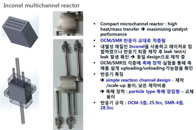 Inconel 재질로 마이크로채널 반응기 제작