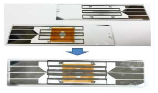 제작된 dual heater 및 PCR chip의 배치