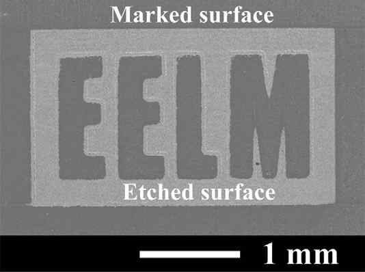 Fabrication of embossed characters by single-step EELM