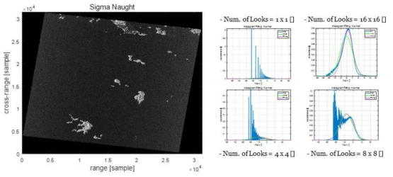 KOMPSAT-5 Sigma Naught 산출결과