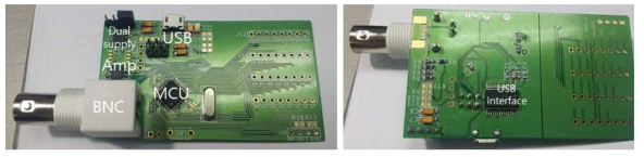 제작된 PCB의 앞면과 뒷면