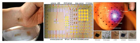 John A. Roger 연구진이 개발한 피부부착형 멀티센서 시스템