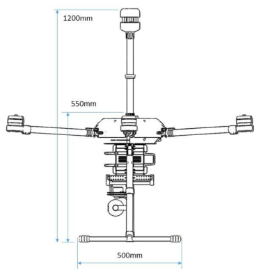 기상관측용 회전익 비행장치(측면도)