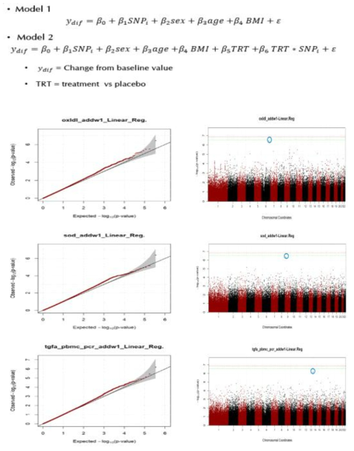 한국인 유전변이 칩 데이터 결과와 항산화 및 염증 지표의 상관관계 분석