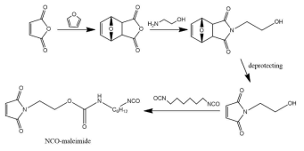 산화그래핀에 도입될 maleimide의 합성 scheme