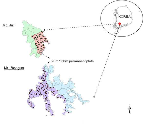 지리산·백운산의 장기식생자료 영구조사구