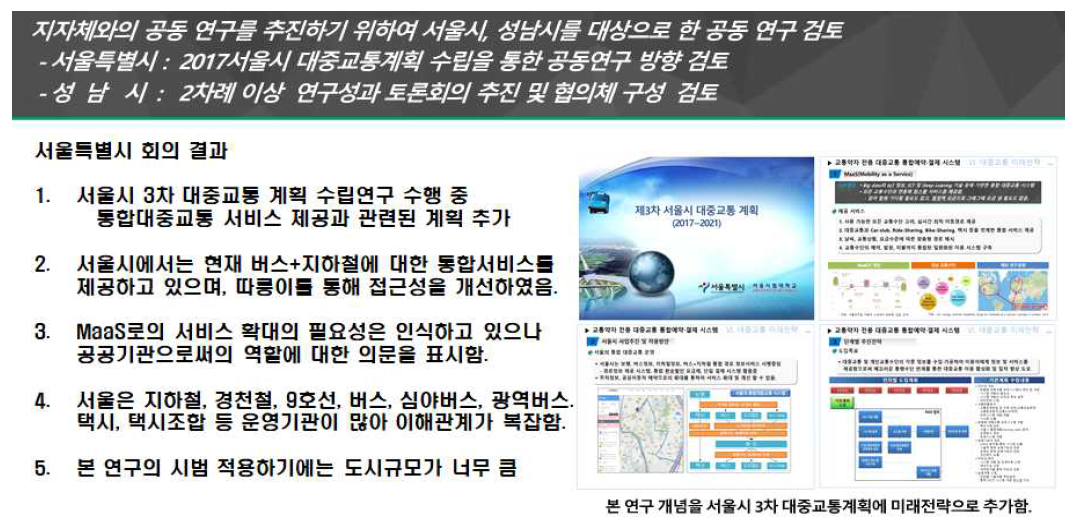 서울시 제3차 대중교통계획에 본 연구의 개념을 적용함