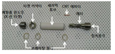 초소형 X-선 튜브의 모든 부품