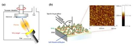 스퍼터링 방법으로 성장된 WOx 나노 입자 박막