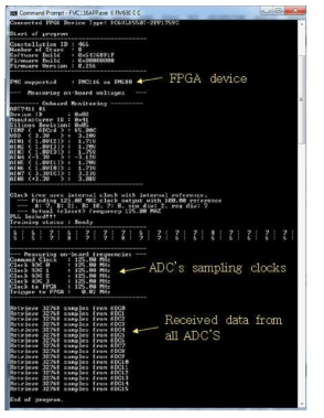 Test result for FMC116 Reference design