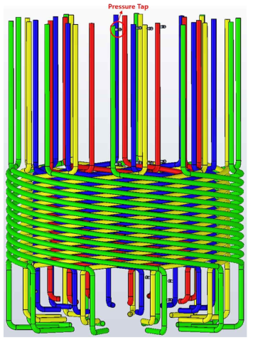 헬리컬 튜브 집합체 형상 및 압력탭 위치