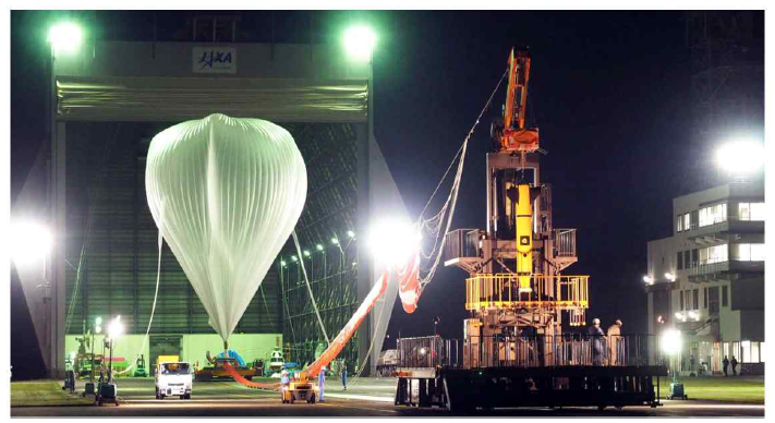 발사 준비 중인 JAXA/ISAS의 Scientific Balloon