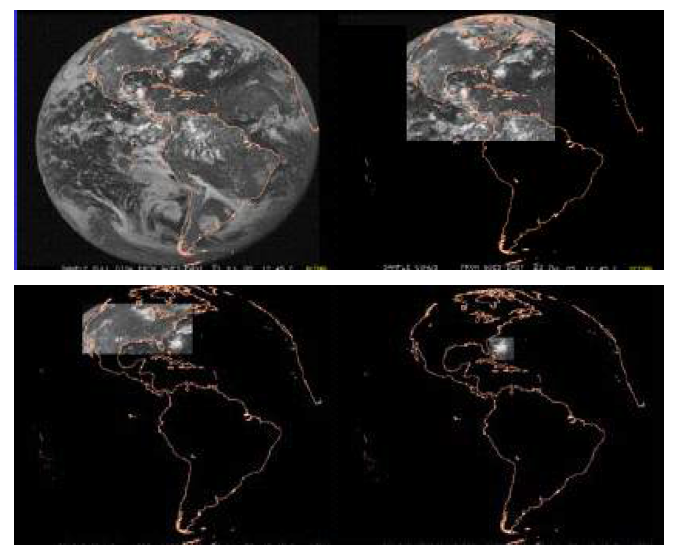 GOES-R 위성의 일반적인 영상 촬영 임무 예 (Full Disk, N. Hemisphere, CONUS, Mesoscale)