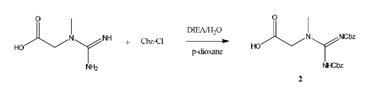 Cbz-Cl를 이용한 크레아틴의 보호그룹 첨가실험