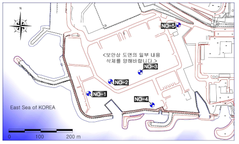 고리원전지역 지하수위 조사공 위치도