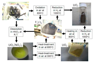 우라늄의 용해 및 산화환원 공정 개요
