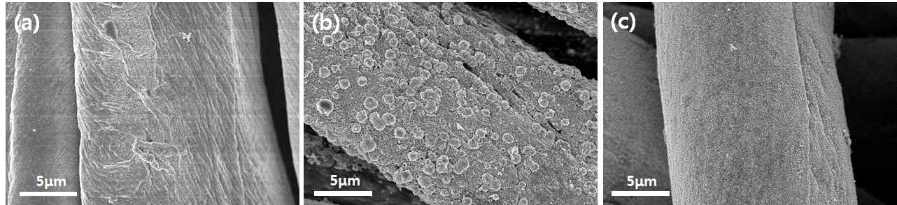Mercerzation & PDADMAC 코팅에 따른 전자현미경 사진