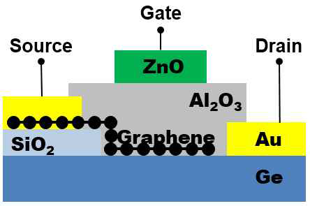 그래핀/Ge 쇼트키 접합 광소자의 모식도