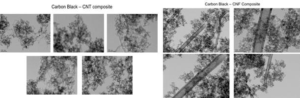 CNT/CNF-Carbon Composite TEM Image