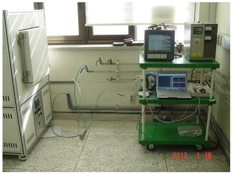 고온 가열 시험 중 Furnace 및 온도컨트롤 유닛