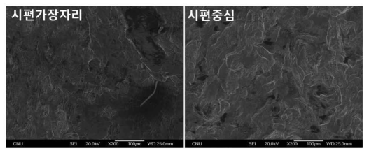 Rod tip 파단면 SEM 분석 (가장자리=취성파괴, 중심부=연/취성 파괴)