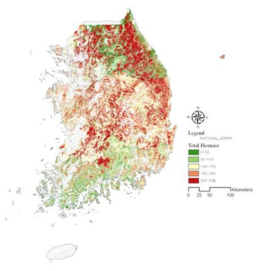 Fuel loads distribution map in Korea