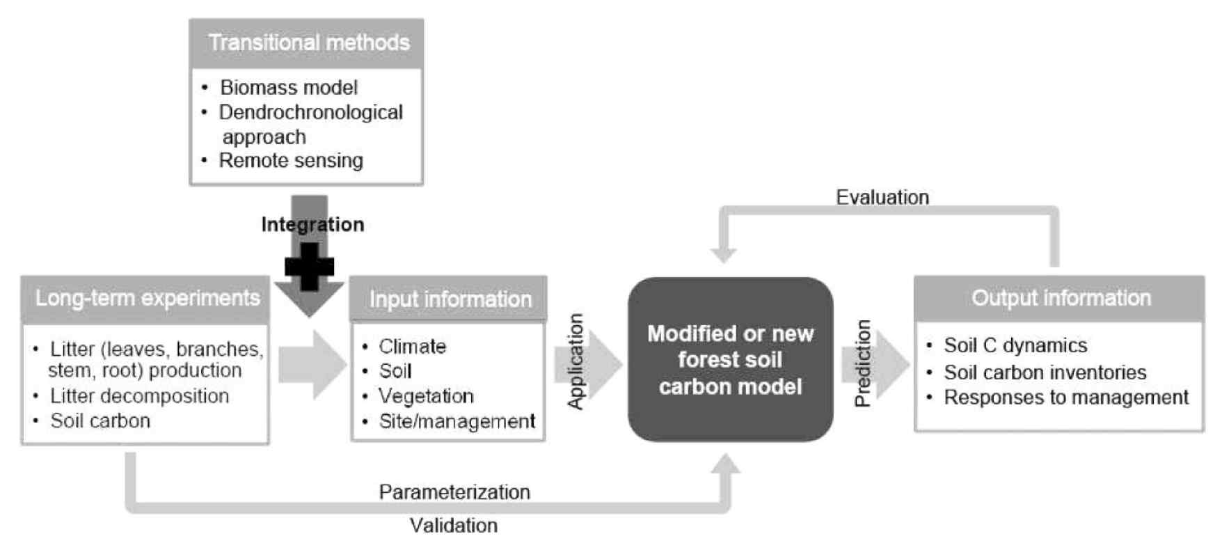 산림탄소모델 개발 체계(Lee et al., 2010)