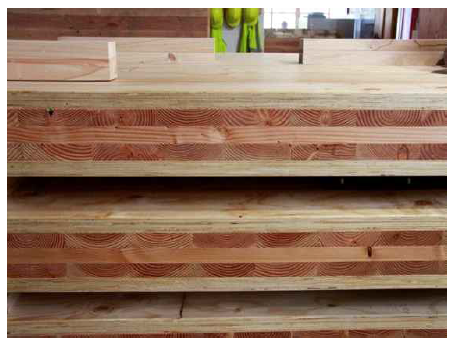 Cross Laminated timber rebonded with LVL (New Zealand)
