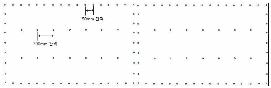 다중접합 CLT 표면의 합판 배열 및 못박기