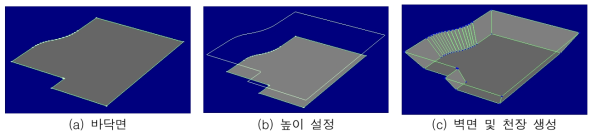 돌출 기능을 이용한 3차원 기하 생성