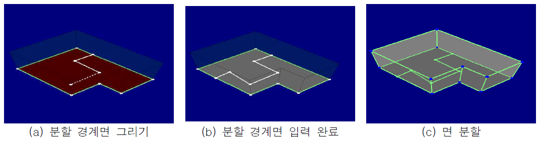 분할 경계면을 직접 그린 후 면 분할