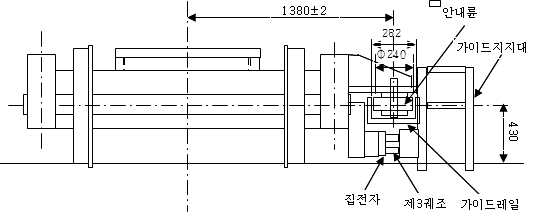 대차의 가이드휠 및 가이드레일 설치 기본도