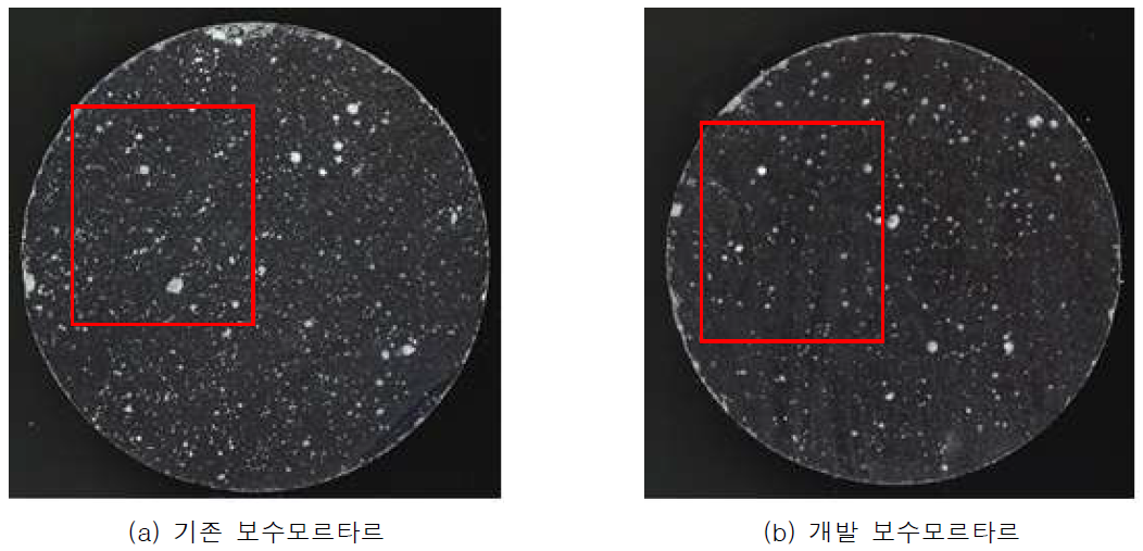 경화된 모르타르의 공극분포 단면도