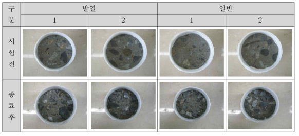 박리저항성 시험 사진(동결융해 후)